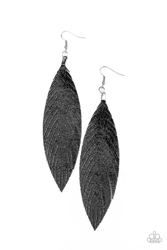 Feather Fantasy - Black Earring