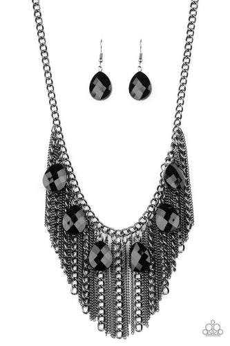 Vixen Conviction - Black Necklace Paparazzi Accessories