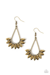 Be On Guard - Brass Earring Paparazzi Accessories