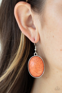 Serenely Sediment - Orange Earring Paparazzi Accessories