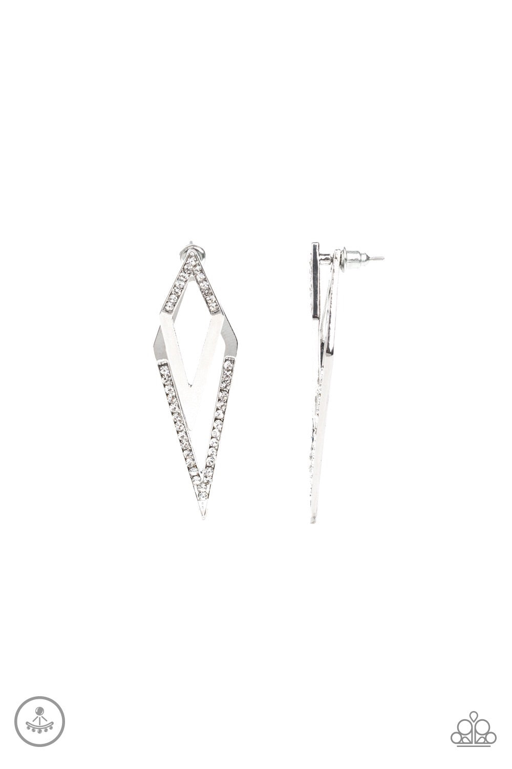 Point Blank White Post Earring - Paparazzi Accessories