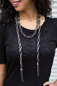 SCARFed for Attention - Gunmetal Necklace