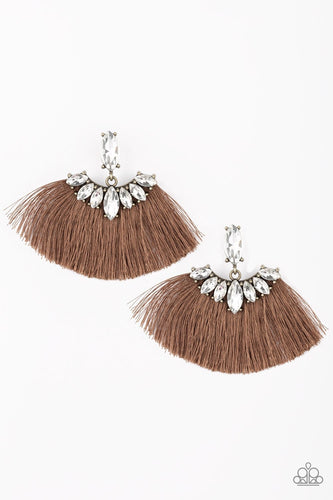 Formal Flair Brown Fringe Earring - Paparazzi Accessories