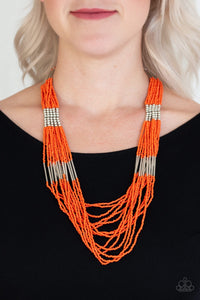 Let It BEAD - Orange Necklace Paparazzi Accessories