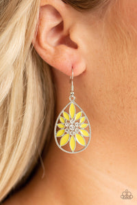 Floral Morals - Yellow Earrings Paparazzi Accessories