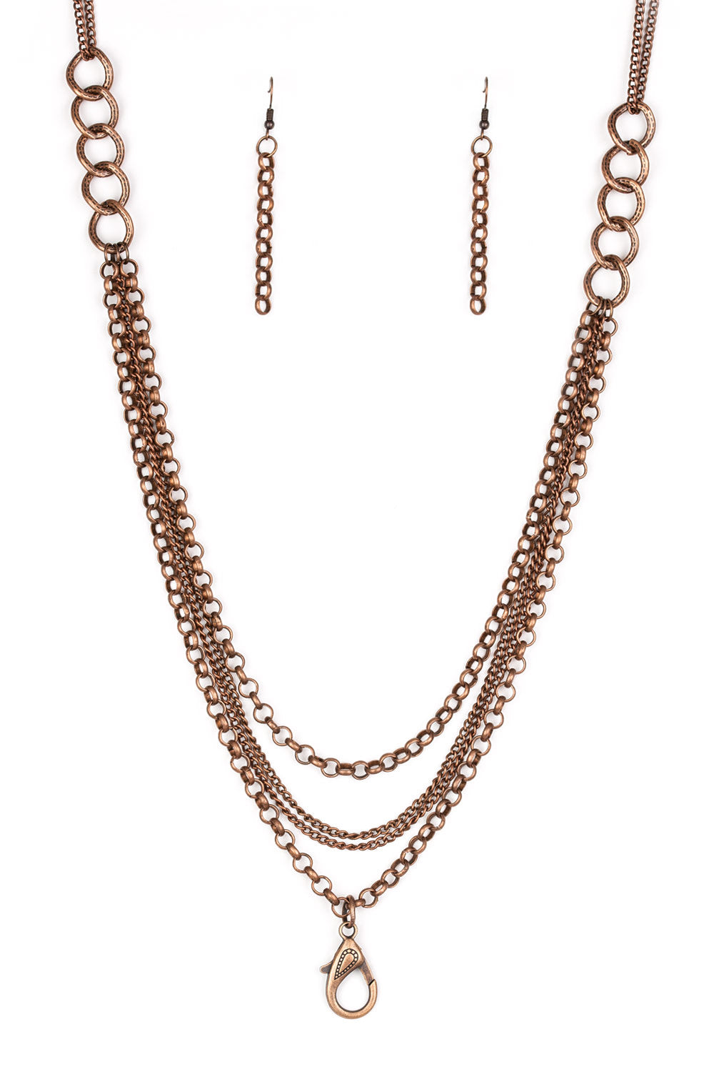 Mechanical Mayhem - Copper Necklace Paparazzi Accessories