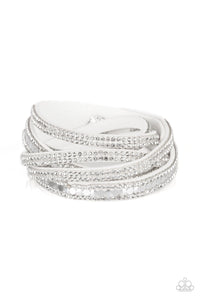 Rock Star Attitude - White Bracelet - Paparazzi Accessories