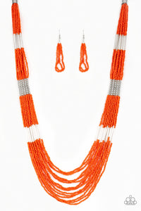 Let It BEAD - Orange Necklace Paparazzi Accessories