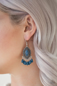 Private Villa - Blue Earring Paparazzi Accessories