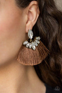 Formal Flair Brown Fringe Earring - Paparazzi Accessories