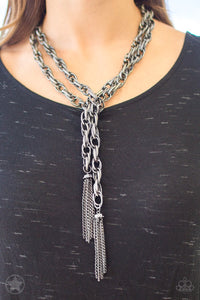 SCARFed for Attention - Gunmetal Necklace