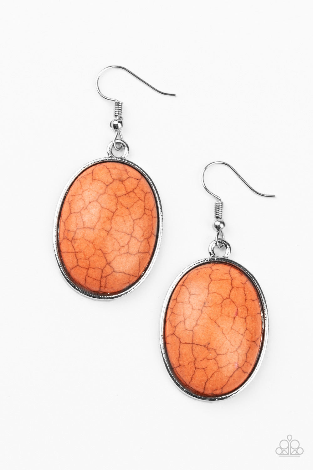 Serenely Sediment - Orange Earring Paparazzi Accessories