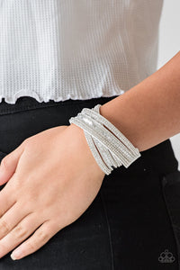 Rock Star Attitude - White Bracelet - Paparazzi Accessories