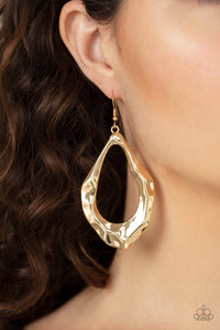 Industrial Imperfection - Gold Earring Paparazzi Accesories