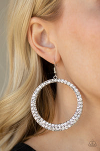 So Demanding Renegade White Earrings Paparazzi Accessories