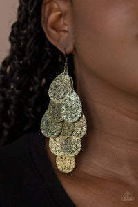 Hibiscus Harmony - Brass Earring Paparazzi Accessories