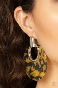 Paparazzi Earring ~ Metro Zoo - Yellow Earring