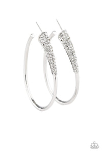 Winter Ice White Earrings Hoop - Paparazzi Accessories