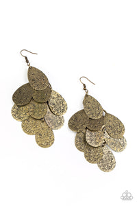 Hibiscus Harmony - Brass Earring Paparazzi Accessories