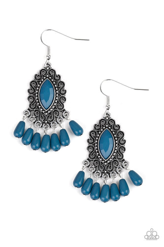 Private Villa - Blue Earring Paparazzi Accessories