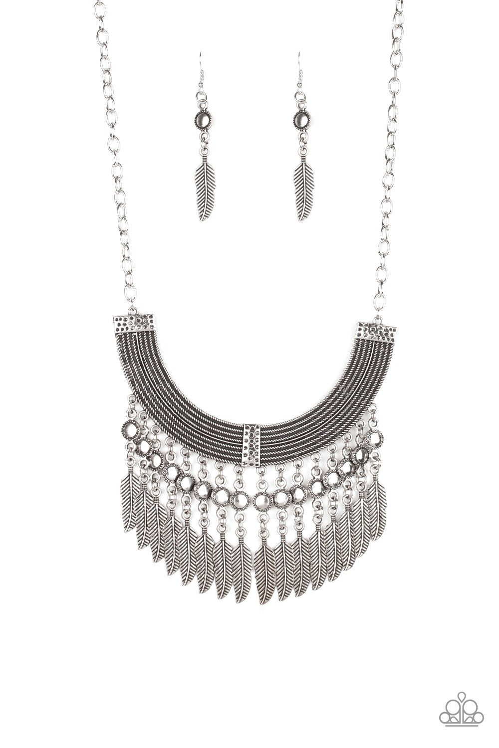 Fierce Feathers Silver Necklace