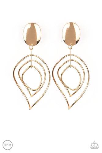 Metallic Foliage Gold Clip on Earring