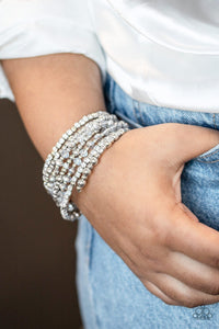 Ice Knowing You Silver Bracelet - Paparazzi Accessories